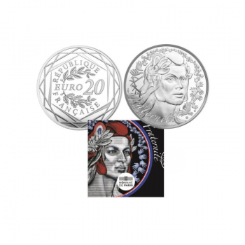 20 Eur (18 g) sidabrinė PROOF moneta Marianne, Prancūzija 2019 (su sertifikatu)