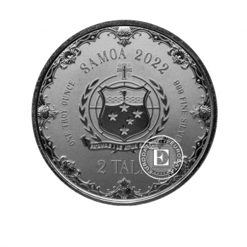 1 oz (31.10 g) sidabrinė moneta Jūrų princesė Undinė, Samoa 2022