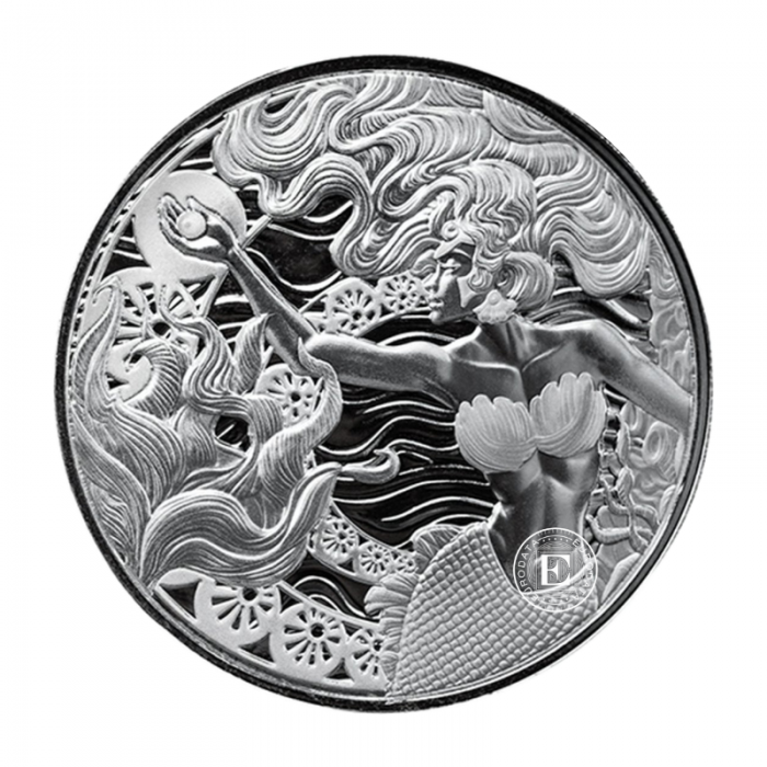 1 oz (31.10 g) pièce d'argent  Mermaid & Pearl, Samoa 2025