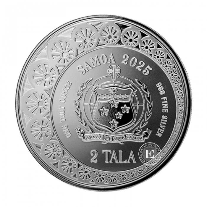 1 oz (31.10 g) pièce d'argent  Mermaid & Pearl, Samoa 2025
