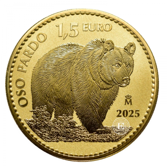 1 oz (31.10 g) złota moneta Brown bear, Hiszpania 2025
