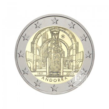 2 Eur moneta kortelėje 100-osios ponios Meritxel karūnavimo metinės, Andora 2021