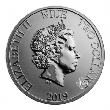 1 oz (31.10 g) sidabrinė moneta Mickey Mouse Christmas, Niujė 2019