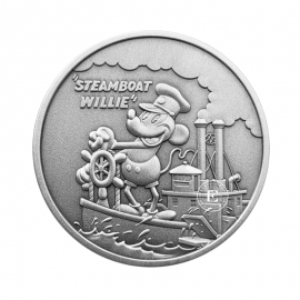 1 oz (31.10 g)  pièce d'argent Mickey Mouse - Steamboat Willie, Fidji 2024