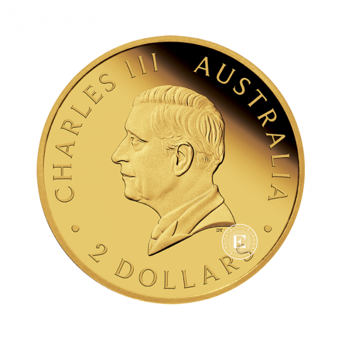 0.5 g Goldmünze auf det Karte Kangaroo, Australien 2024