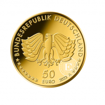 50 Eur (7.78 g) auksinė moneta Vokiečių amatai, Mityba - A, D, F, G, J, Vokietija 2023 (su sertifikatu)