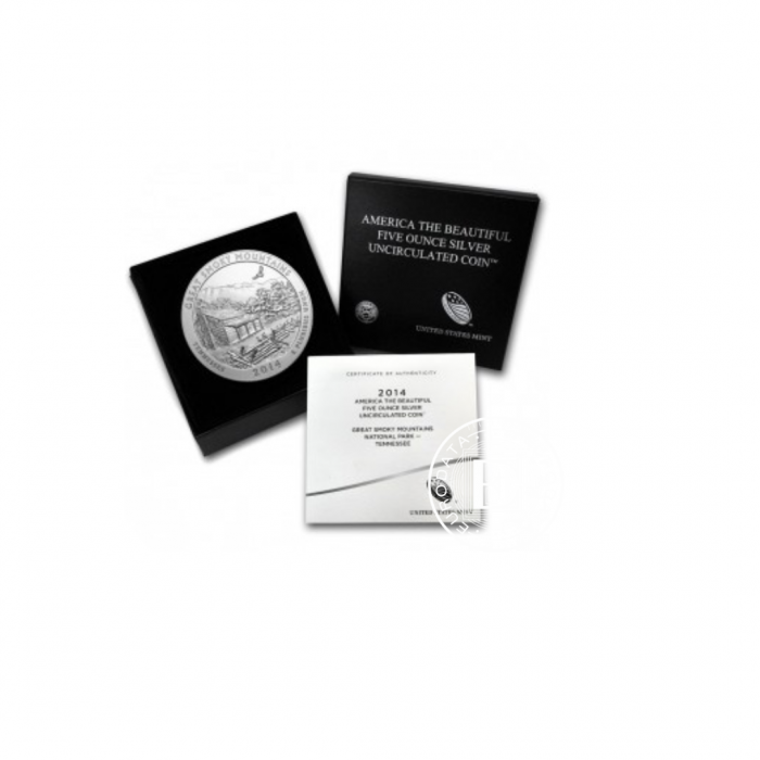 5 oz (155.50 g) silver coin Great Smoky Mountains National Park, USA 2014