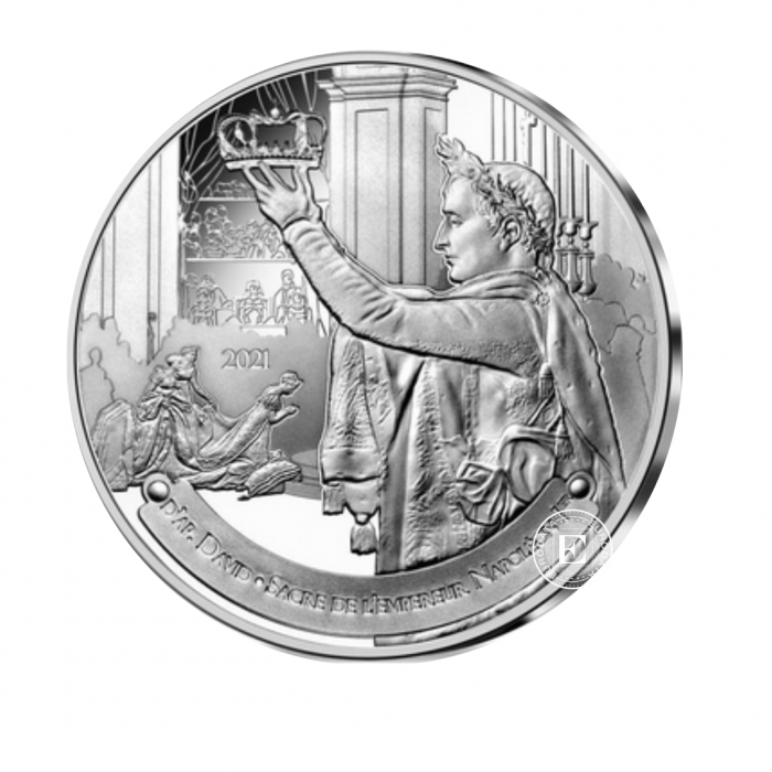 10 Eur (22.20 g) sidabrinė PROOF moneta Luvro muziejus - Napoleonas, Prancūzija 2021 (su sertifikatu)