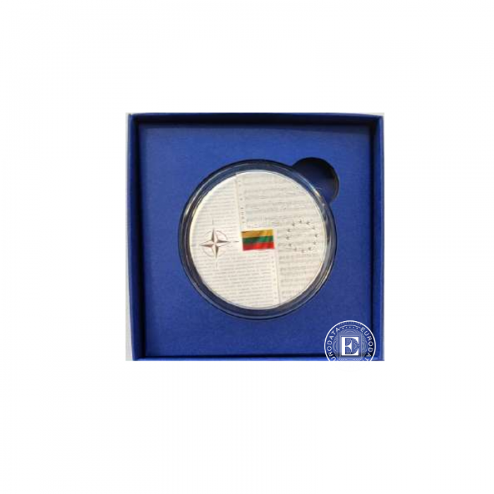 20 Eur silver coin PROOF Lithuanian membership in NATO and EU, Lithuania 2024