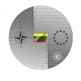 20 Eur sidabrinė moneta PROOF Lietuvos narystė NATO ir ES, Lietuva 2024