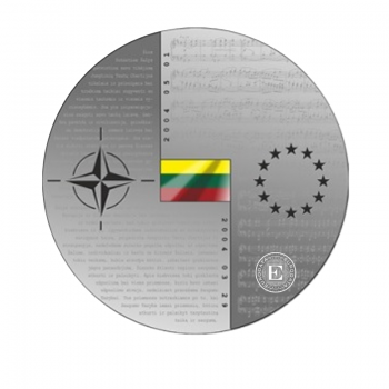 20 Eur silver coin PROOF Lithuanian membership in NATO and EU, Lithuania 2024
