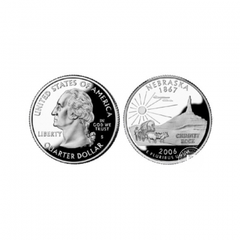 1/4 dollar silver coin, USA (Random Designs)