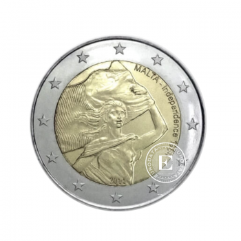 2 Eur moneta Maltos nepriklausomybės 50-metis, Malta 2014