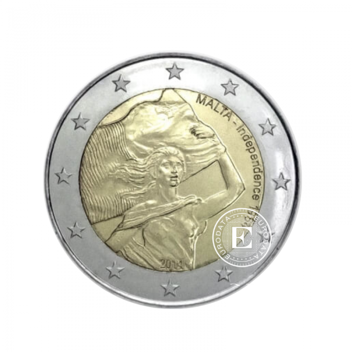 2 Euro coin 50 years of Maltese independence, Malta 2014