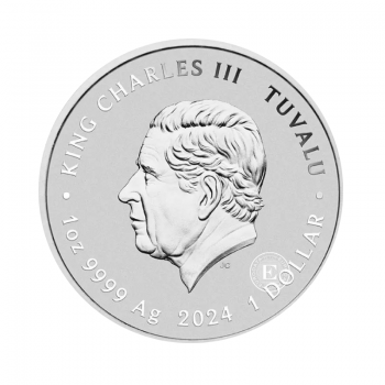 1 oz (31.10 g) sidabrinė moneta Vėžliukų Nindzių 40-metis, Tuvalu 2024