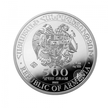 1 oz (31.10 g) srebrna moneta Noah's Ark, Armenia 2022