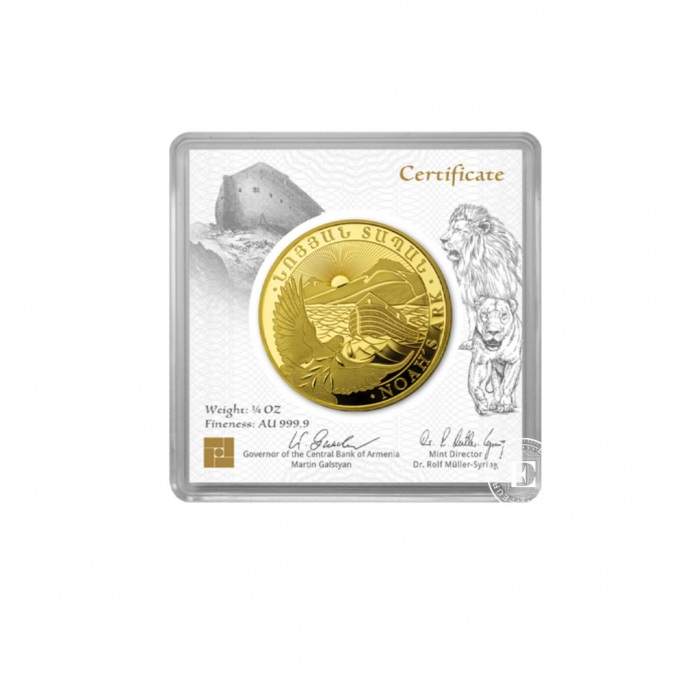 1/4 oz (7.78 g) auksinė moneta Nojaus arka, Armėnija 2024 (su sertifikatu)