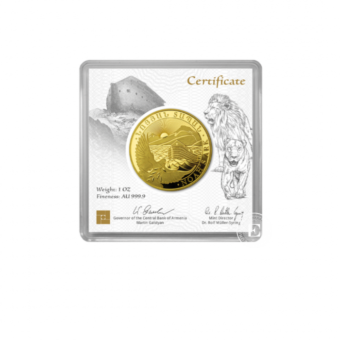 1 oz (31.10 g) auksinė moneta Nojaus arka, Armėnija 2024 (su sertifikatu)