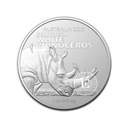1 oz (31.10 g) srebrna moneta Australia Zoo, Nosorożec, Australia 2023