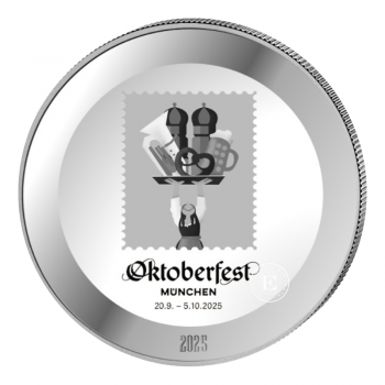 1 oz (31.10 g) sidabrinė moneta Bavarija – Oktoberfestas, Vokietija 2025