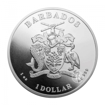 1 oz (31.10 g) sidabrinė moneta Aštuonkojis, Barbadosas 2021