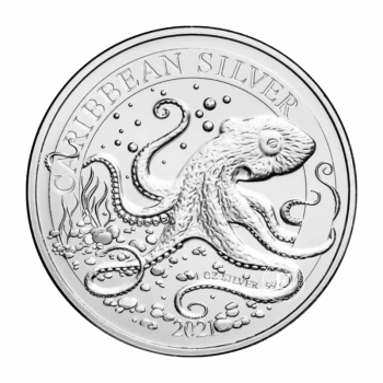 1 oz (31.10 g) sidabrinė moneta Aštuonkojis, Barbadosas 2021