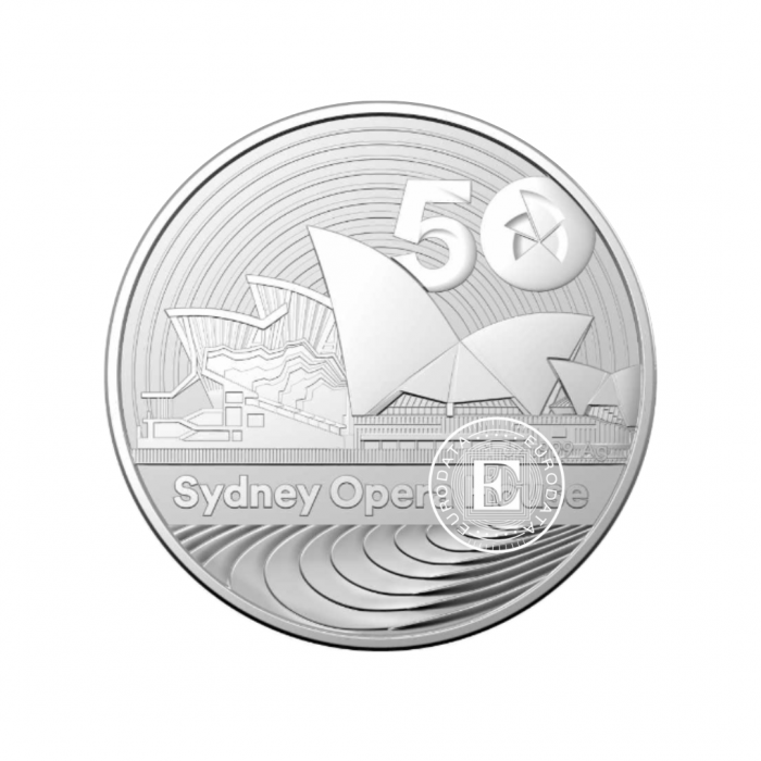 1 oz (31.10 g) pièce d'argent 50e anniversaire de l'Opéra de Sydney, Australie 2023