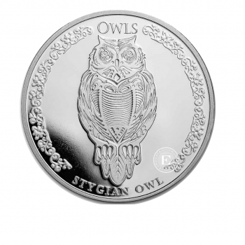 1 oz (31.10 g) sidabrinė moneta Ilgaausė pelėda, Čado Respublika 2024