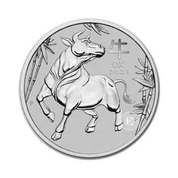 1 oz (31.10 g)  pièce d'platine Lunar III - Year of  Ox, Australie 2021