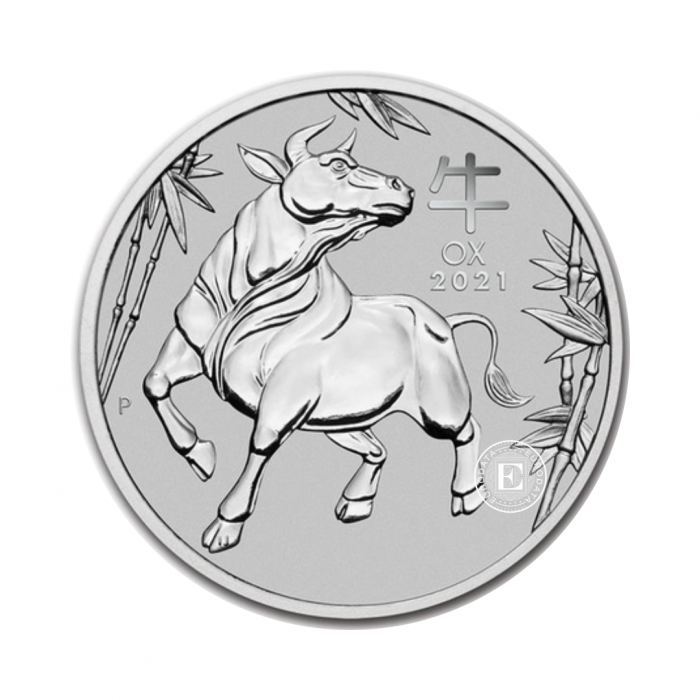1 oz (31.10 g)  pièce d'platine Lunar III - Year of  Ox, Australie 2021