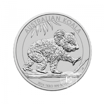 1 kg sidabrinė moneta  Australijos Koala, Australija 2016
