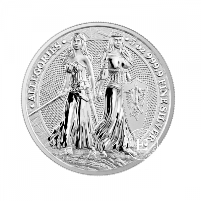 5 oz (155.50 g) sidabrinė moneta Allegories Polonia & Germania, Poland 2022