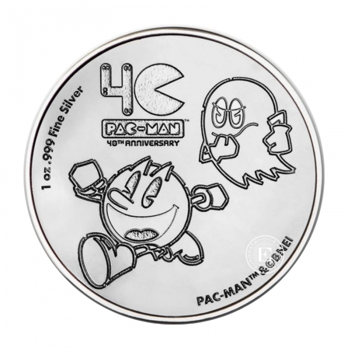 1 oz (31.10 g) silver coin MS PACMAN 40th Anniversary, Niue 2020
