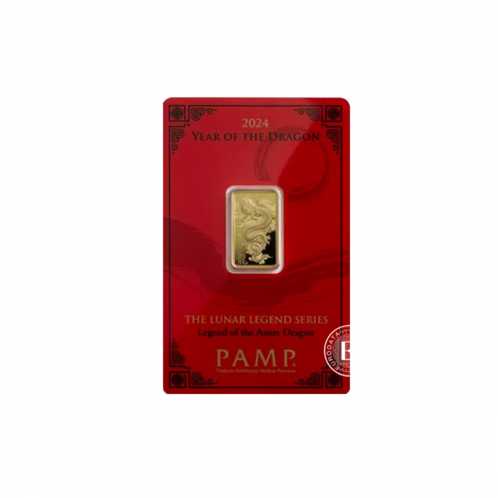 1 oz (31.10 g)  sztabka złota The Lunar - Dragon, PAMP 999.9