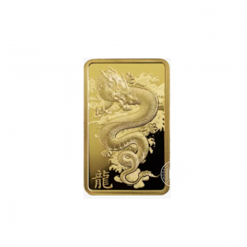 5 g gold bar The Lunar - Dragon, PAMP 999.9