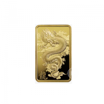 1 oz (31.10 g) aukso luitas Lunar - Drakono metai, PAMP 999.9