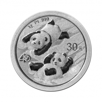 1 g platinum coin on coincard Panda, China 2022 (with certificate)
