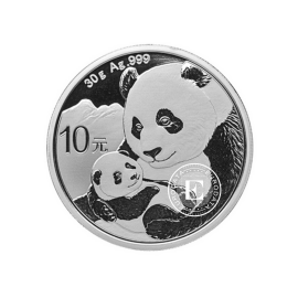 30 g sidabrinė moneta Panda, Kinija 2019