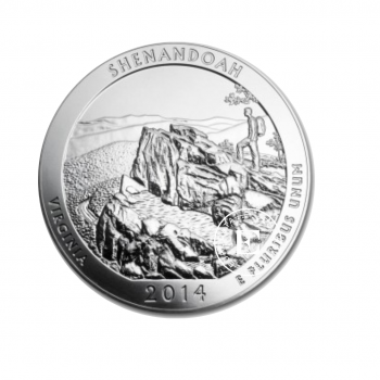 5 oz (155.50 g) sidabrinė moneta Shenandoah nacionalinis parkas, JAV 2014