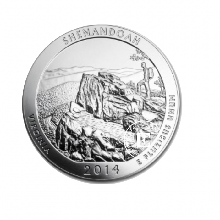 5 oz (155.50 g) pièce d'argent Shenandoah National Park, USA 2014