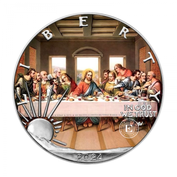 1 oz (31.10 g) srebrna moneta American Eagle - The last supper, USA 2024