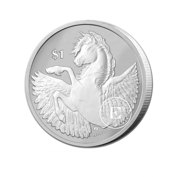1 oz (31.10 g) srebrna moneta Pegasus, Brytyjskie Wyspy Dziewicze 2023