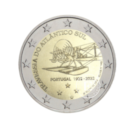  2 Eur pièce First flight across the Atlantic, Portugal 2022