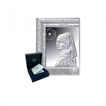 10 Eur (22.20 g) srebrna PROOF moneta Girl with a Pearl Earring, Francja 2021