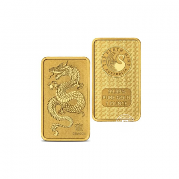 1 oz (31.10 g) investicinio aukso luitas Drakono metai, Perth Mint 999.9