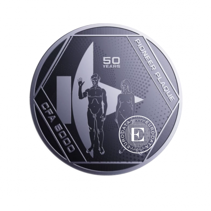 1 oz (31.10 g) silver coin Pioneer Plaque, Republic of Chad 2022