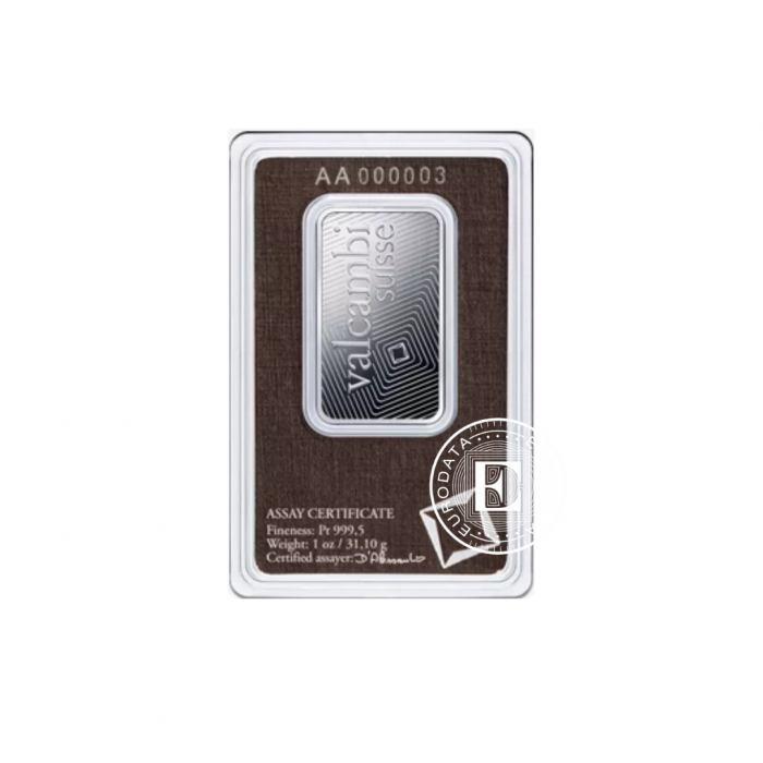 1 oz (31.10 g)  Platinbarren Valcambi 999.5