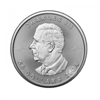 1 oz (31.10 g) platininė moneta Klevo lapas, Kanada 2024