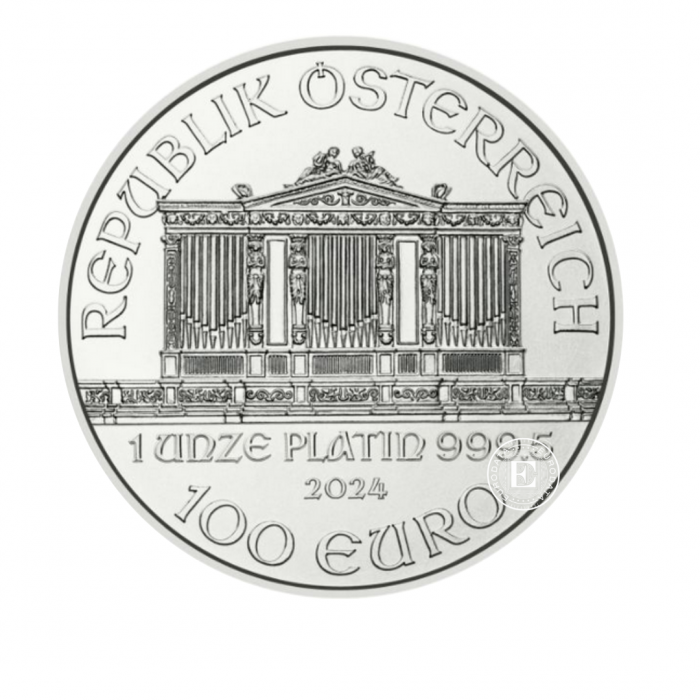 1 oz (31.10 g) platininė moneta Vienos Filharmonija, Austrija 2024