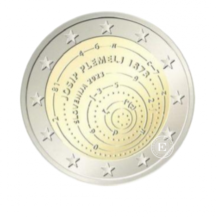 2 Eur coin 150th anniversary of the birth of Josip Plemelj, Slovenia 2023